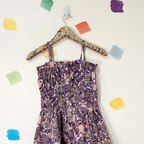 S Chufy Purple Print Fit and Flare Mini Dress - Picture 3 of 5